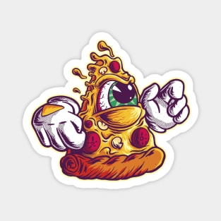 Angry Pizza Food Lover Magnet