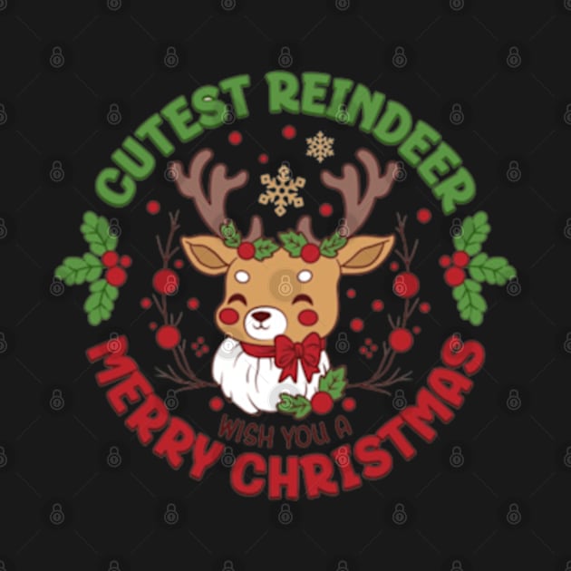 cutest reindeer wish you merry chirstmas by Ayesha