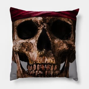 Red Pirate Skull Pillow