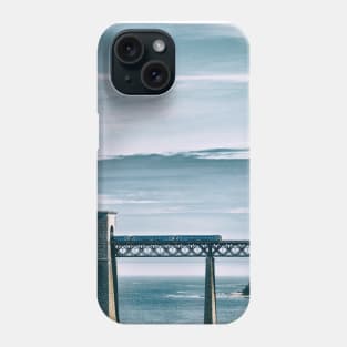 To the other side. A Train travels over the magnificent Forth Rail Bridge Phone Case