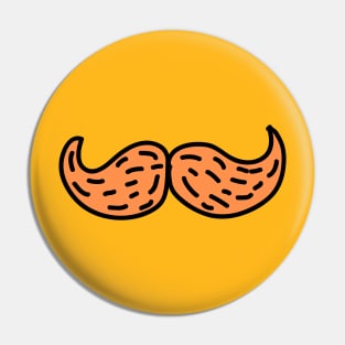 Funny Orange Irish Mustache Pin