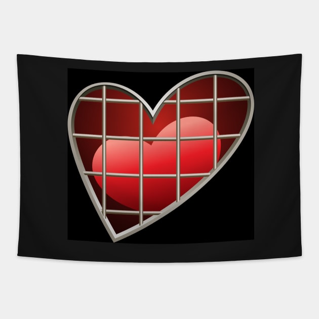 heart in jail Tapestry by devaleta