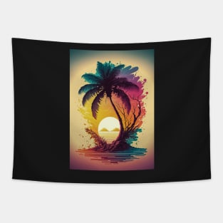 Sunset Palm Tapestry