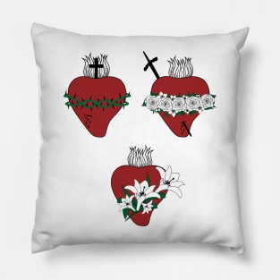Hearts of Jesus, Virgin Mary and St. Joseph Pillow
