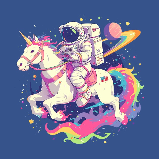 astronaut ride unicorn by peterdora