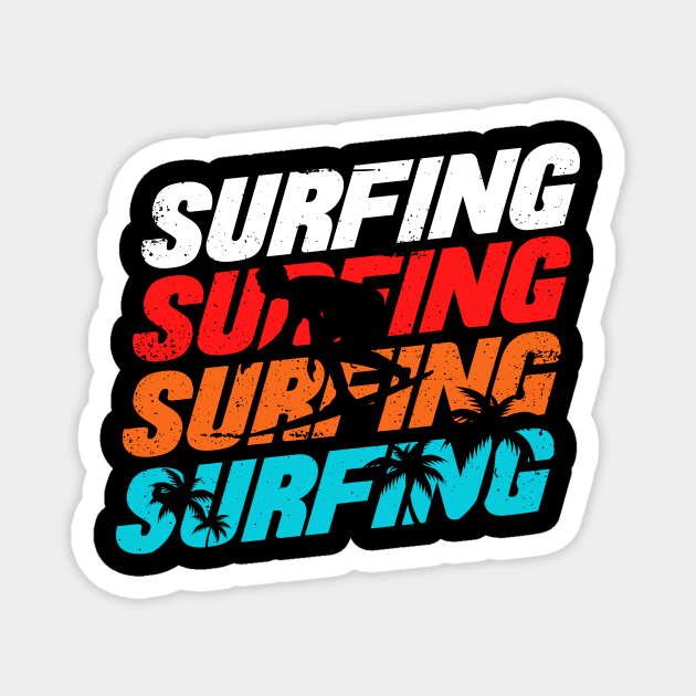 Colorful lettering SURFING Magnet by Dominic Becker