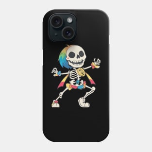 Rainbow dancing skeleton Phone Case