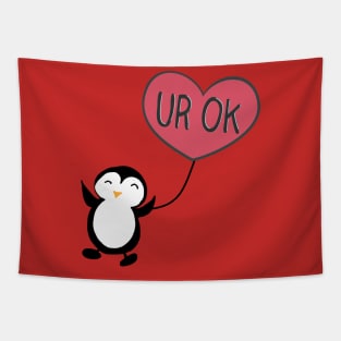 Penguin in Love UR OK Tapestry