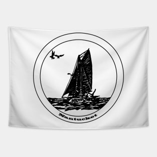 Nantucket - Gaff Rigged Cutter Wooden Sailboat Tapestry