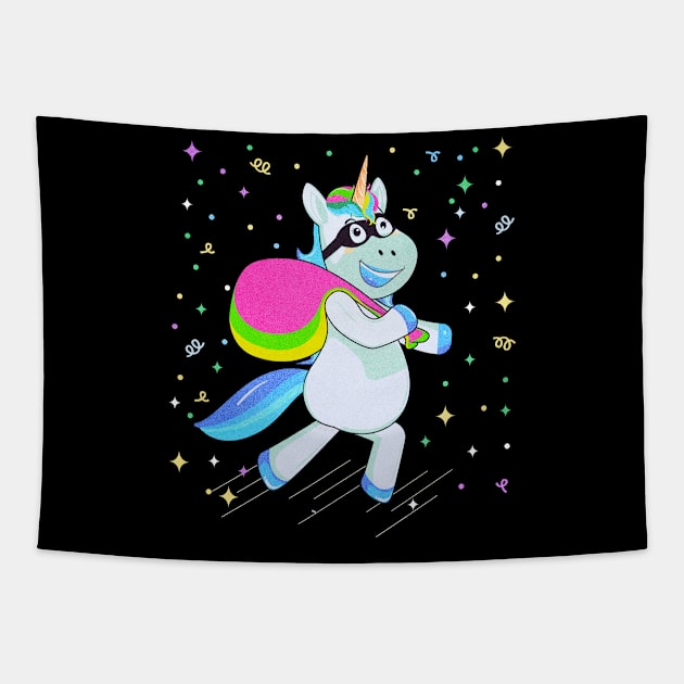 Gangster Unicorn Funny Thief Robber Tapestry by SinBle