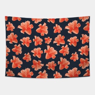 Watercolor flower pattern - red and blue Tapestry
