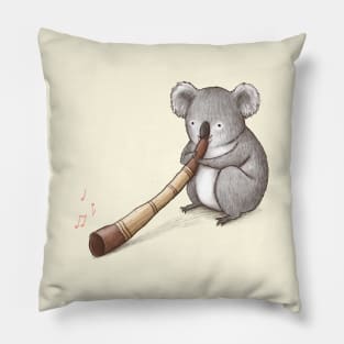 Koala Playing the Didgeridoo Pillow