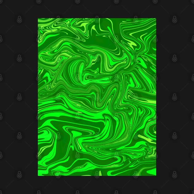 Different Shades of Green Digital Fluid Art by KaSaPo