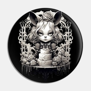 Darkness Reigns: Gothic Style Cat Girl Birthday Tee Pin