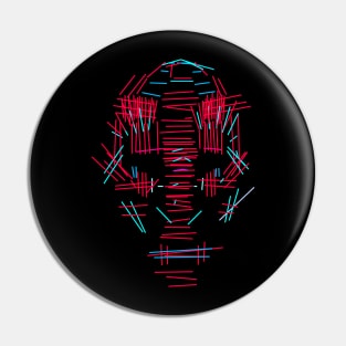 Digital Horror Face - Abstract Art Pin