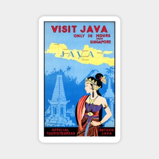 Vintage Travel Poster Indonesia Java Batavia Magnet