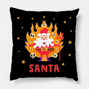 Santa devil skull from hell Pillow