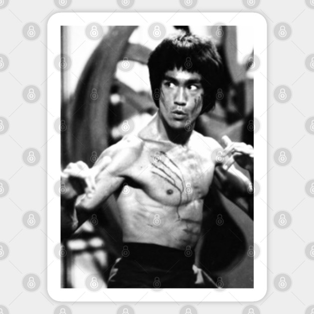 bruce lee black and white photo
