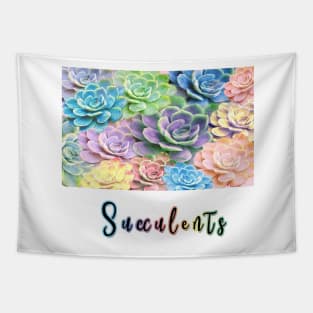 Rainbow Succulents Tapestry
