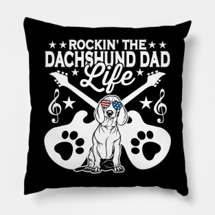 Rocking The Dachshund Dad Life Dog Lover Pillow