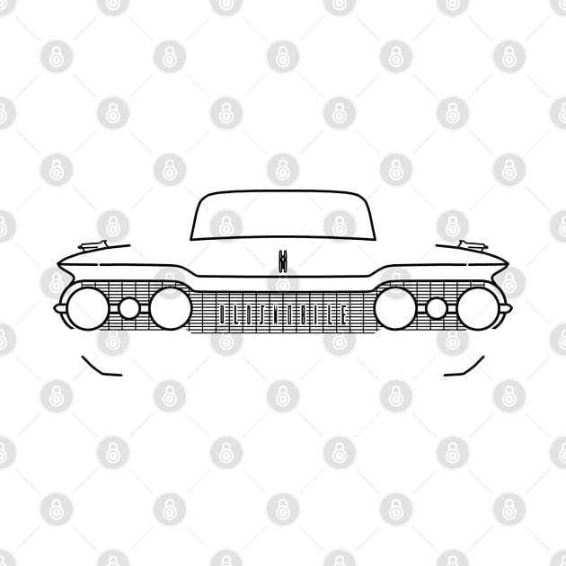 Oldsmobile 88 classic car black outline graphic by soitwouldseem