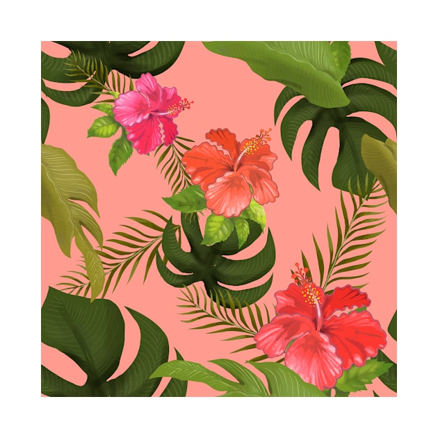 Tropical Peach Floral by NewburyBoutique