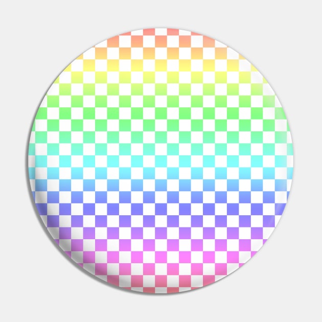 White checkered Rainbow Ombre Pin by saradaboru