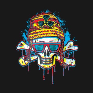 Rad Winter Skull With Slick Shades T-Shirt