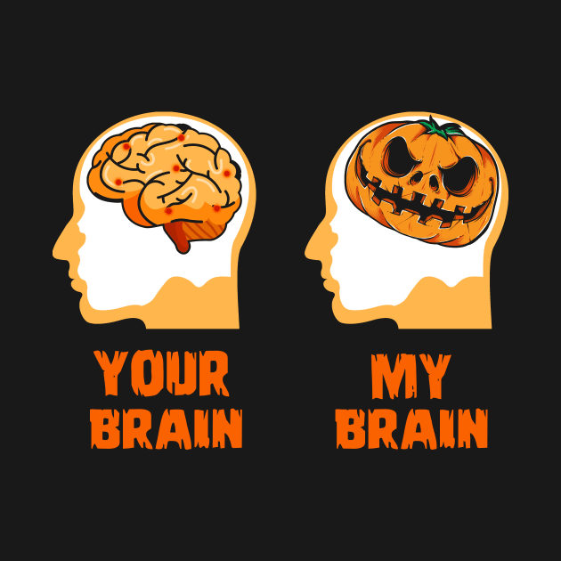 Funny Shirt Your Brain My Brain Pumpkin Halloween Shirt For Women Men Teachers by paynegabriel