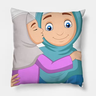 Girl and Mom T-Shirt Pillow