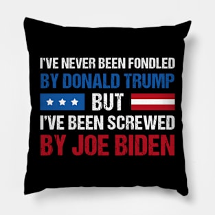 I’ve Never Been Fondled By Donald Trump But Screwed By Biden Retro Pillow