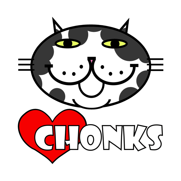 Heart Chonks - Cow Cat by RawSunArt