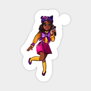 Cute African American girl cartoon, anime - gamer girls Magnet