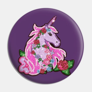 Sequin Unicorn Illustration Pin