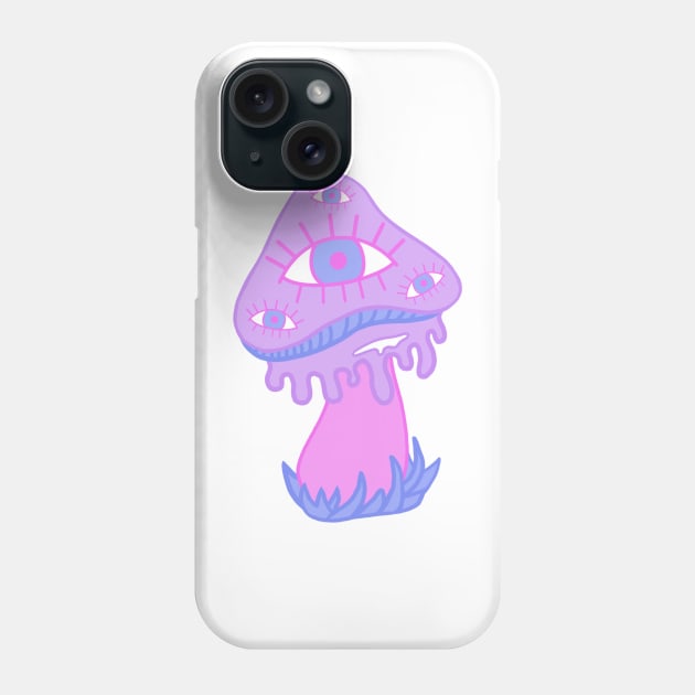 Trippy Mushroom with Eyes Phone Case by malaynab-artsy