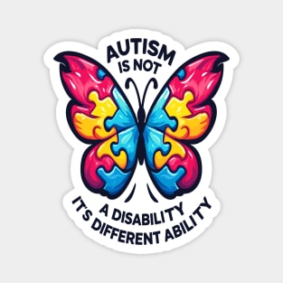 Autism's Colorful Wings: Mind Body Balance Magnet