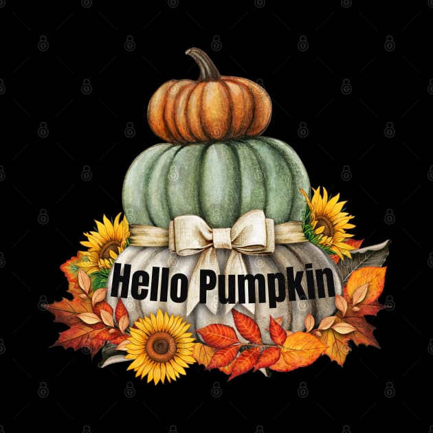 Happy Fall Hello Pumpkin Retro Fall Autumn Vibes by BellaPixel
