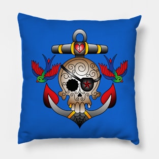 Skull Anchor Tattoo Pillow