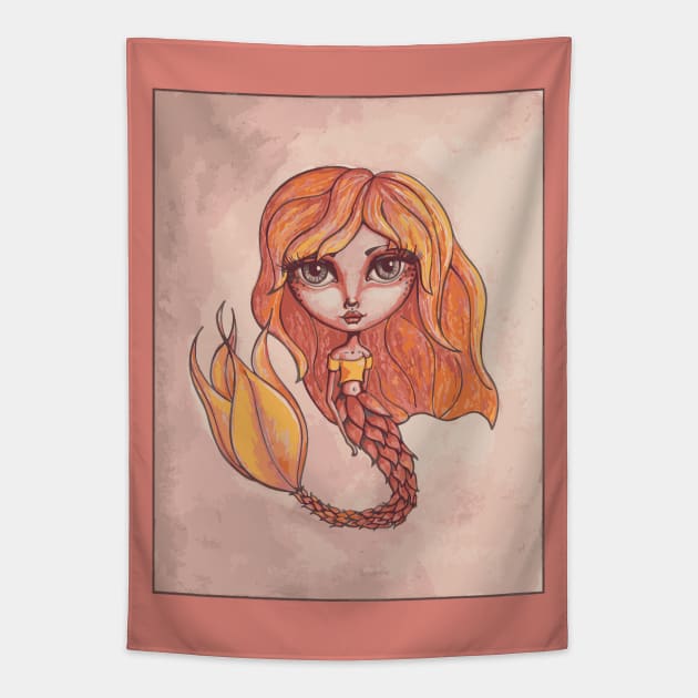 Autumn Mermaid Cutie Tapestry by LittleMissTyne