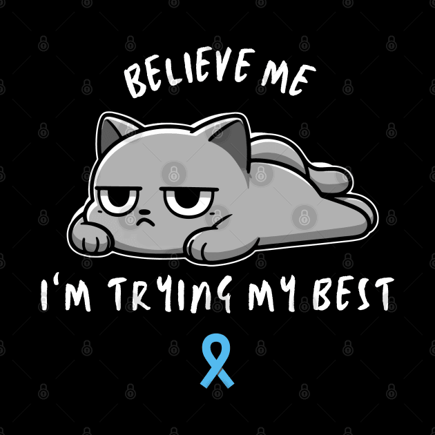 POTs Syndrome Warrior Cat With Awareness Ribbon by GiftTrend