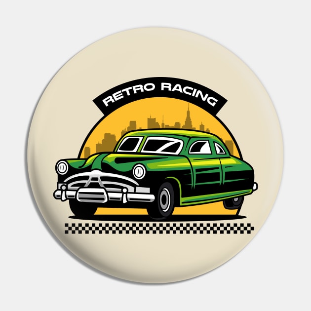 Retro Racing Badge Pin by Harrisaputra