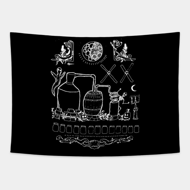 Halloween Moonshine Tapestry by occultfx