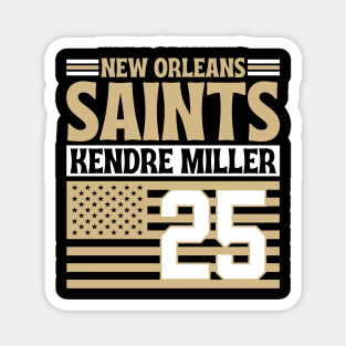 New Orleans Saints Miller 25 American Flag Football Magnet