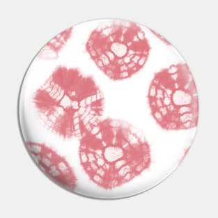 Shibori Kumo tie dye watermelon pink dots over white Pin