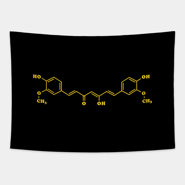 Turmeric Curcumin Molecular Chemical Formula Tapestry by tinybiscuits