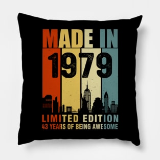 Made In 1979 Limited Edition 43 Years Of Being Awesome Pillow