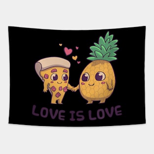 Love Cute Pride Pineapple Pizza Tapestry