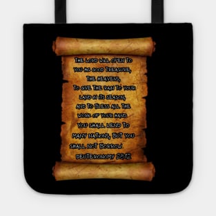 GOOD TREASURES DEUTERONOMY 28:12 ROLL SCROLL Tote