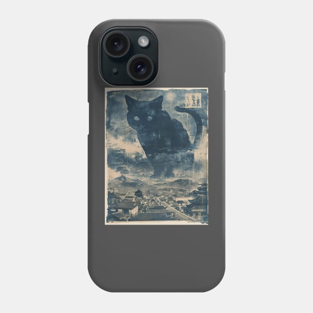 Vintage Japanese Catzilla Phone Case by obstinator