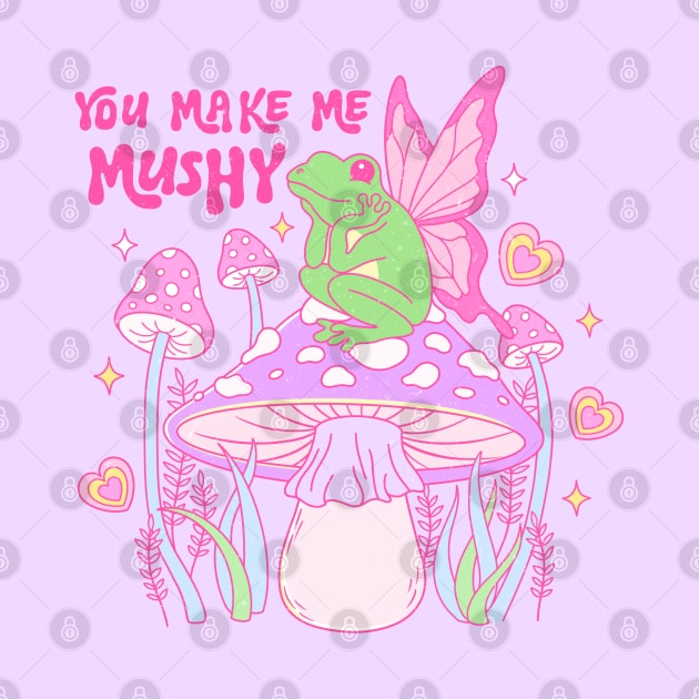 You Make Me Mushy Frog In Love Happy Valentines Day by Pop Cult Store